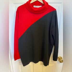 Karen Scott Women's Red and Black Sweater